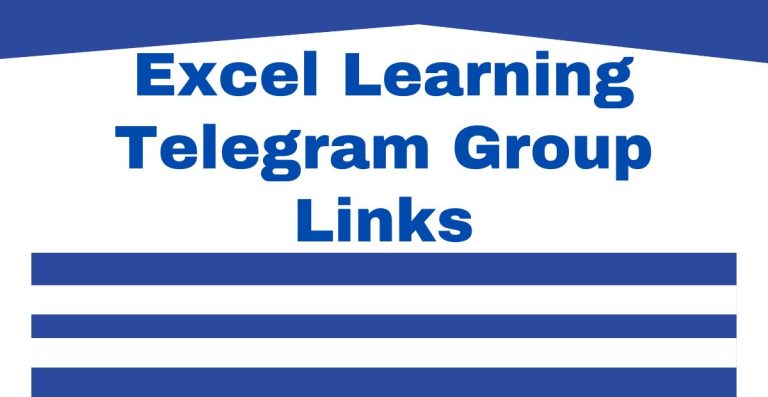 Excel Learning Telegram Group Links