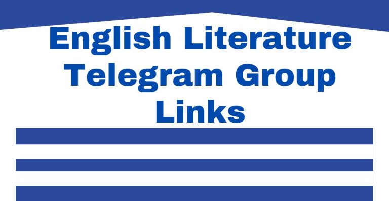 English Literature Telegram Group Links